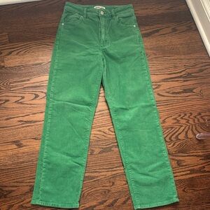 Rolla’s Green Corduroy Straight Leg Pants